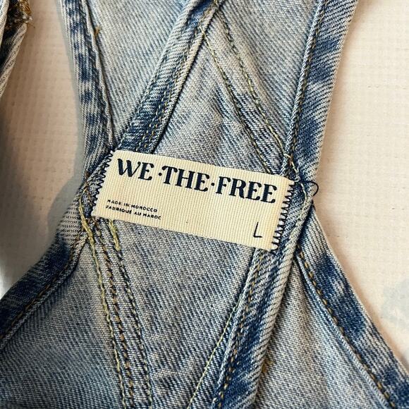 We the Free People Ziggy Denim Shortalls Short Overalls Size Large - Picture 4 of 10